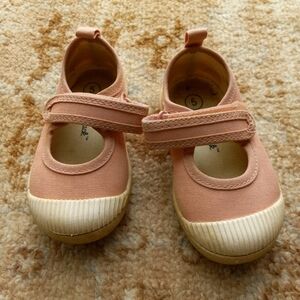 Light Pink Mary Jane Velcro Canvas Shoes